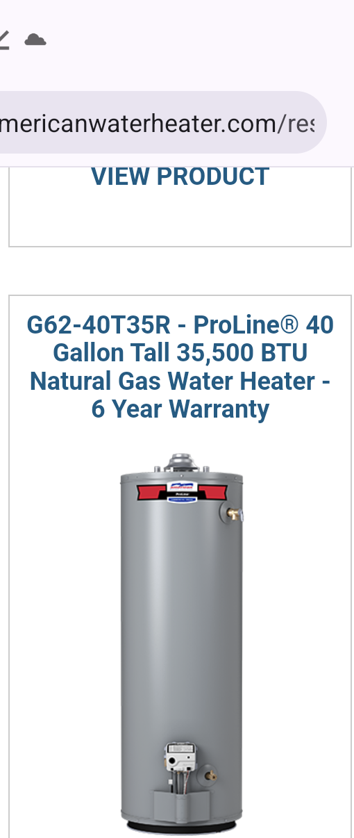 50 Gallon American Water Heater Company Proline American Proline